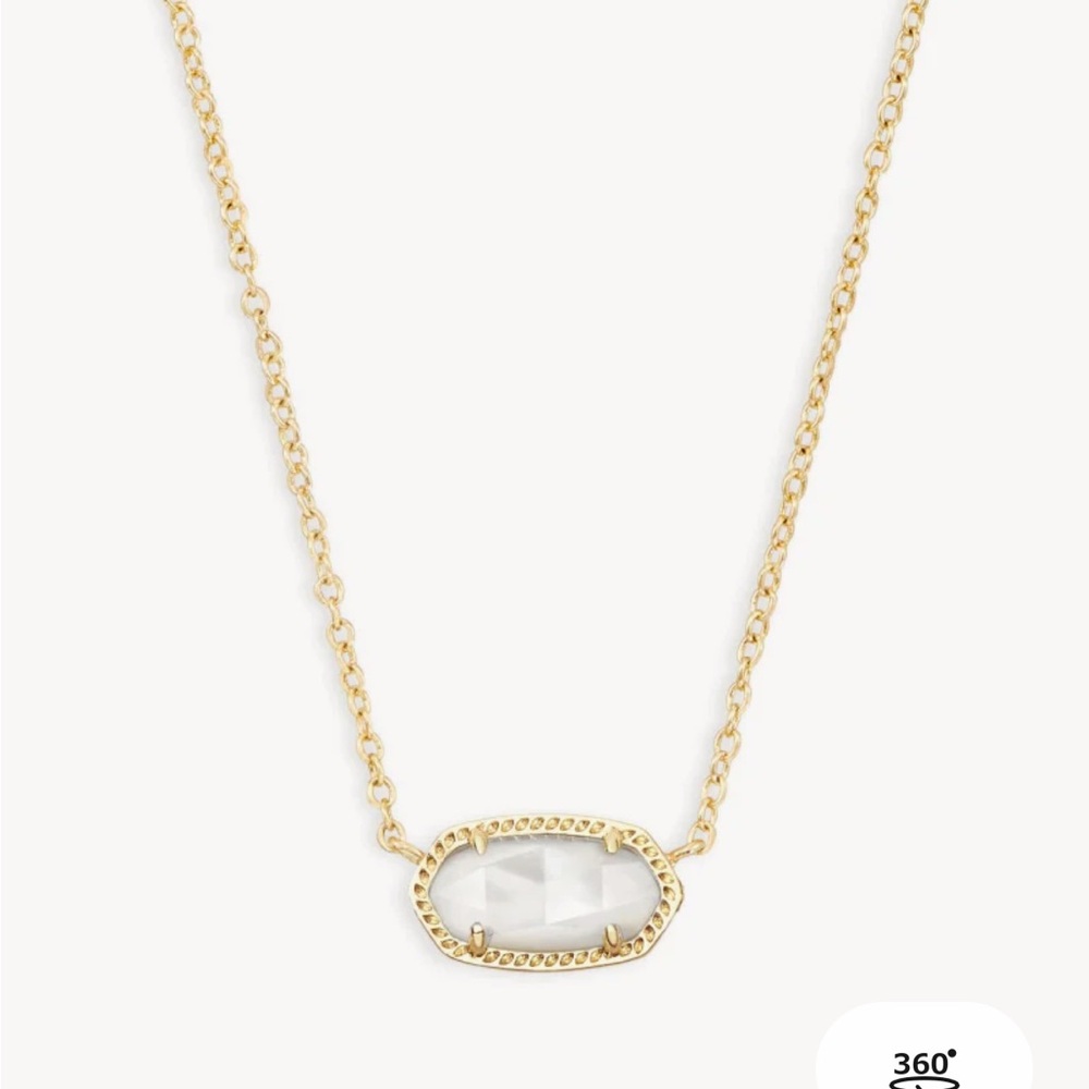 Kendra Scott Elisa Gold Pendant Necklace in Ivory Mother-of-Pearl